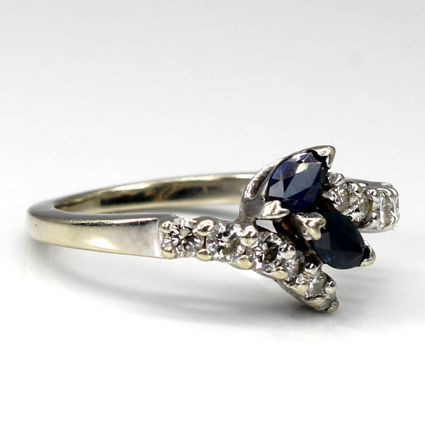 Bypass Sapphire & Diamond Ring | 0.40ctw | 0.36ctw | SZ 6 |