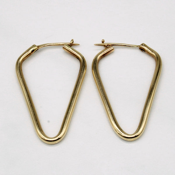 10k Yellow Gold Triangle Hoop Earrings