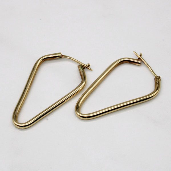 10k Yellow Gold Triangle Hoop Earrings