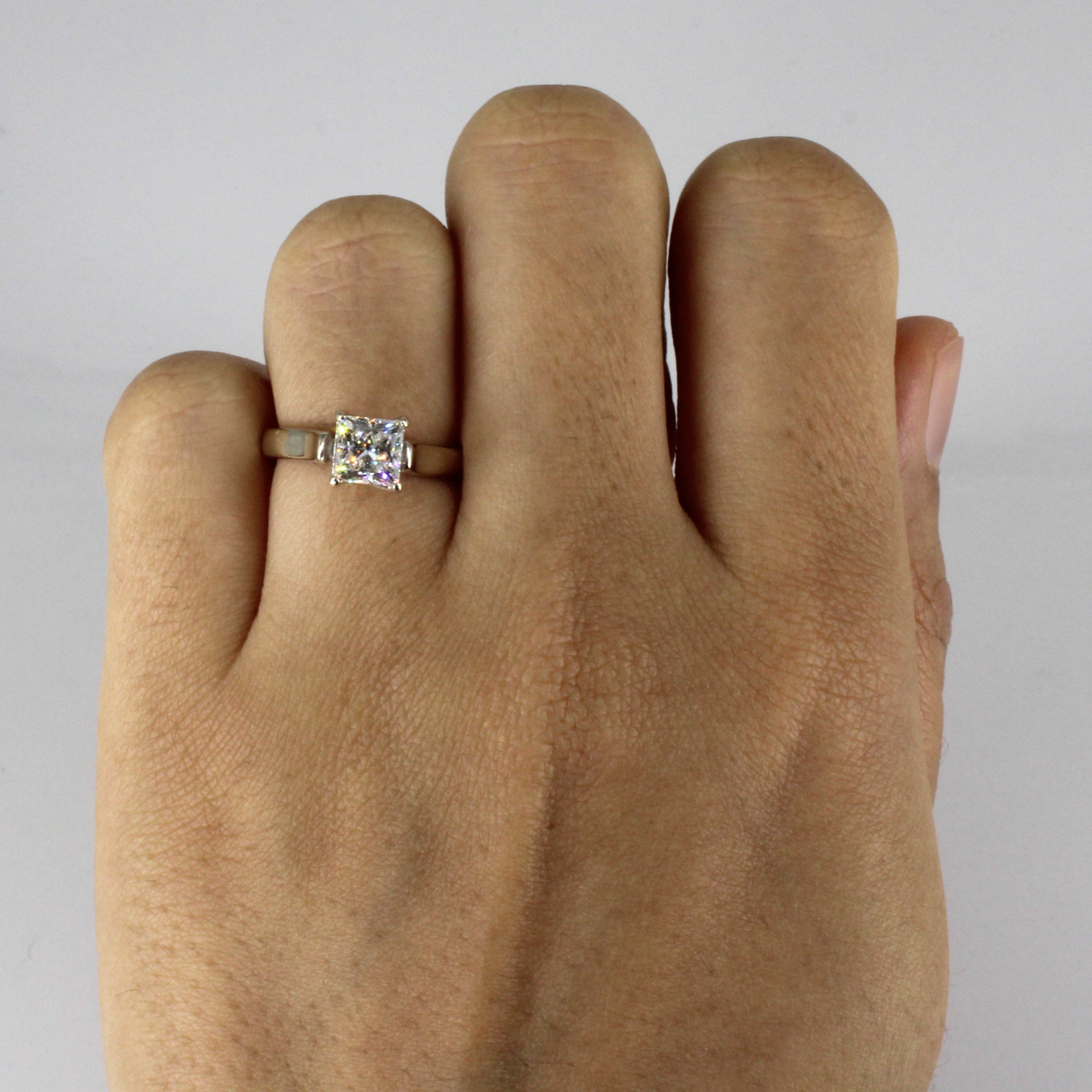 Solitaire Princess GIA Certified Diamond Engagement Ring | 1.04ct | VS1 H | SZ 4.25 |