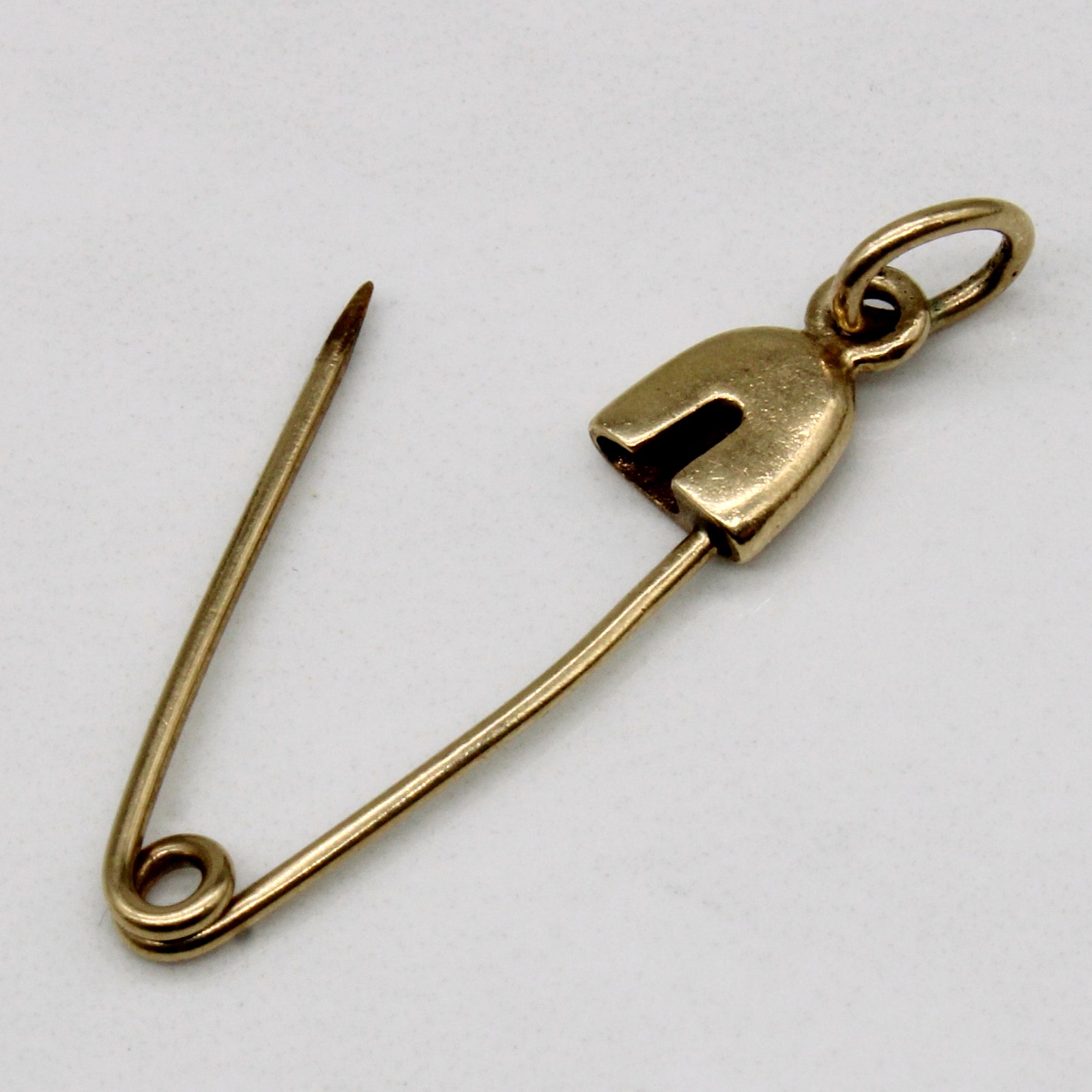 10k Yellow Gold Safety Pin Charm