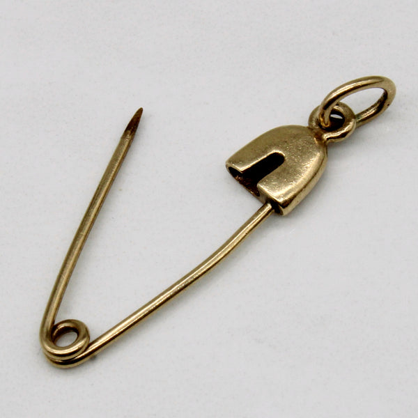 10k Yellow Gold Safety Pin Charm