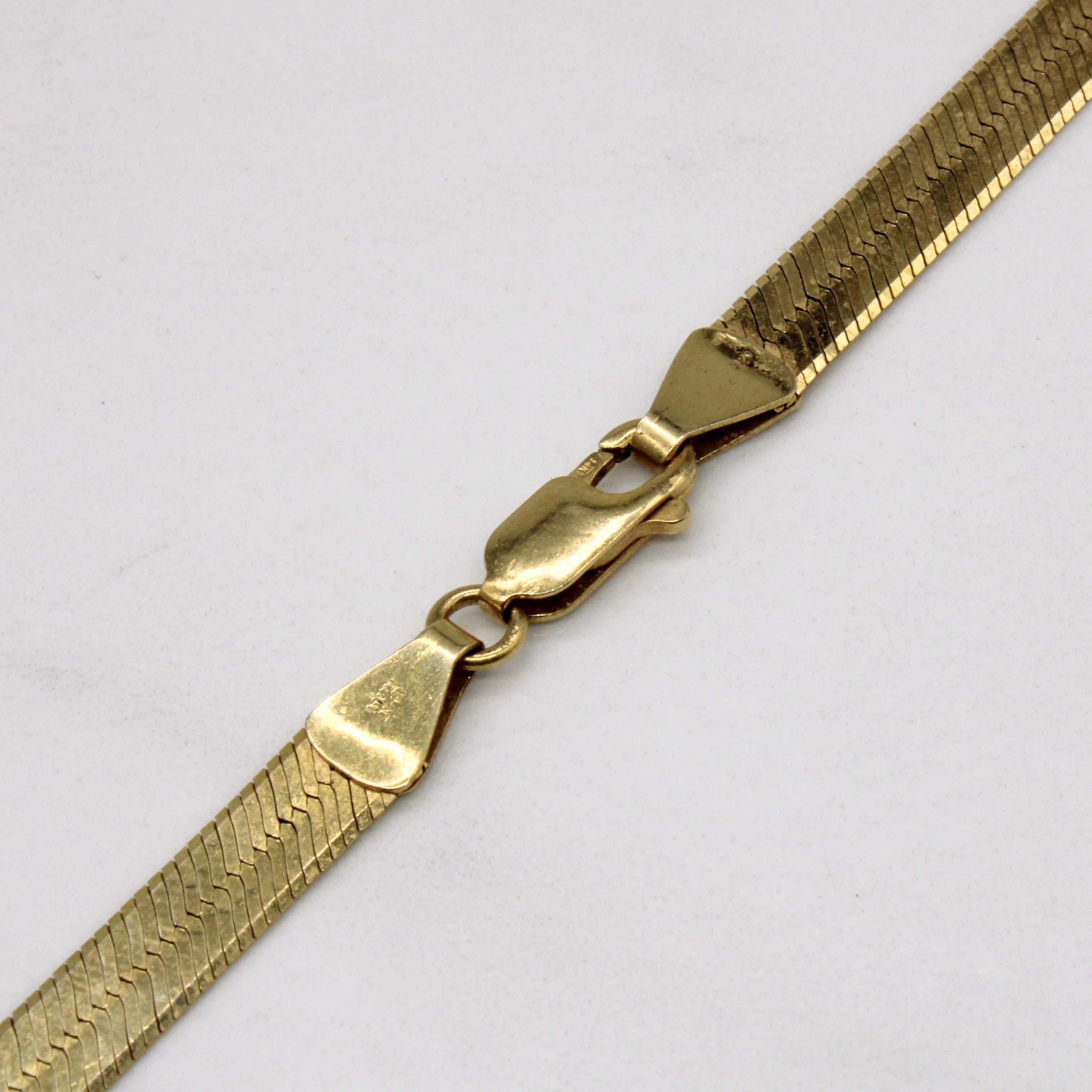 14k Yellow Gold Herringbone Chain | 18" |