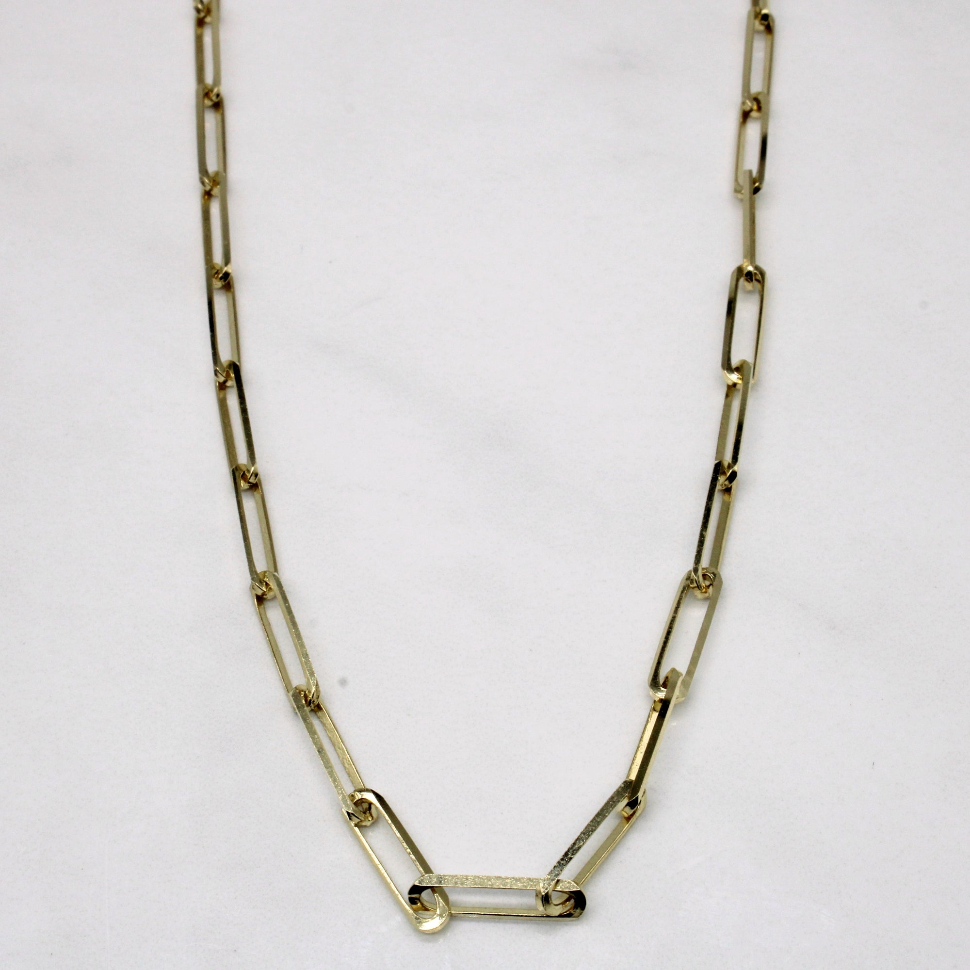 14k Yellow Gold Paperclip Chain | 18