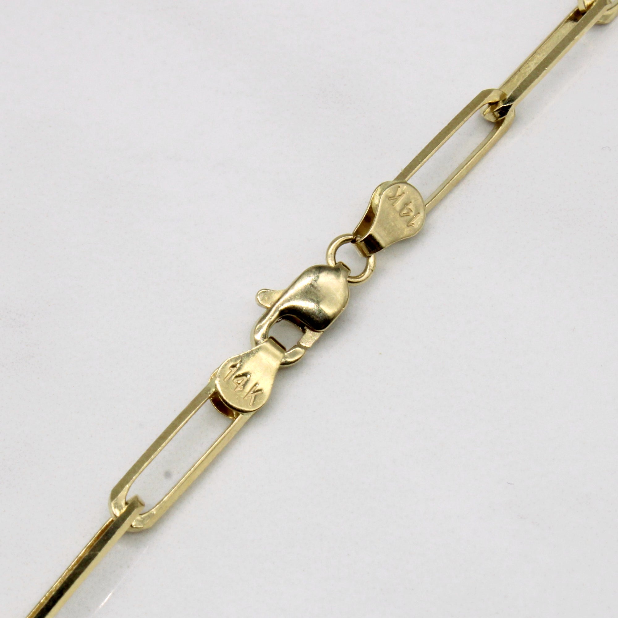 14k Yellow Gold Paperclip Chain | 18