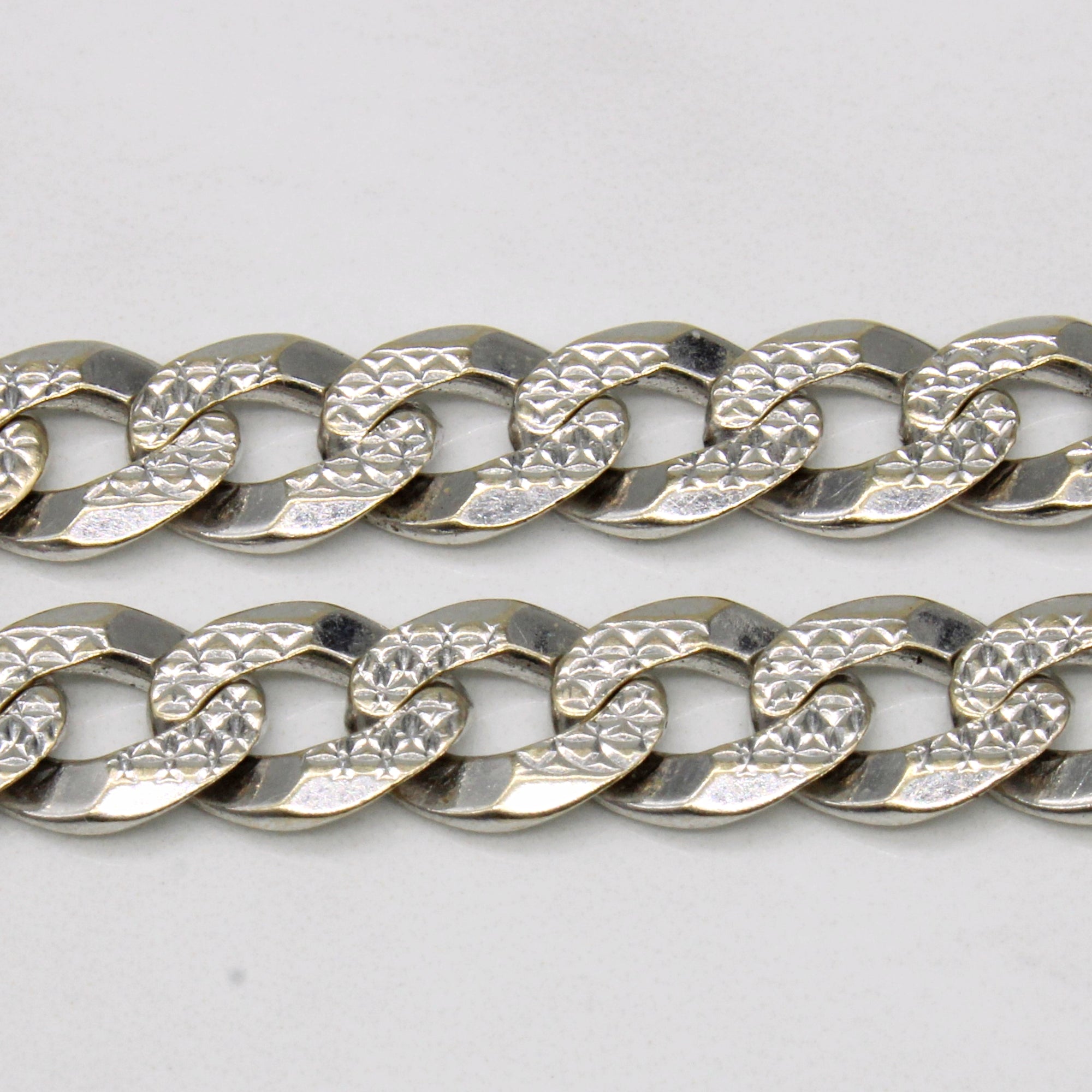 18k White Gold Curb Link Bracelet | 7