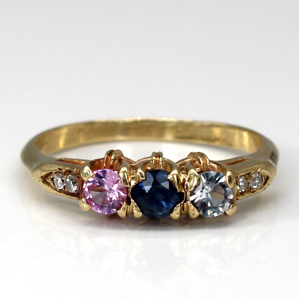 Multi Gemstone Gold Ring | 0.30ctw | 0.15ct | 0.02ctw | SZ 4.5 |