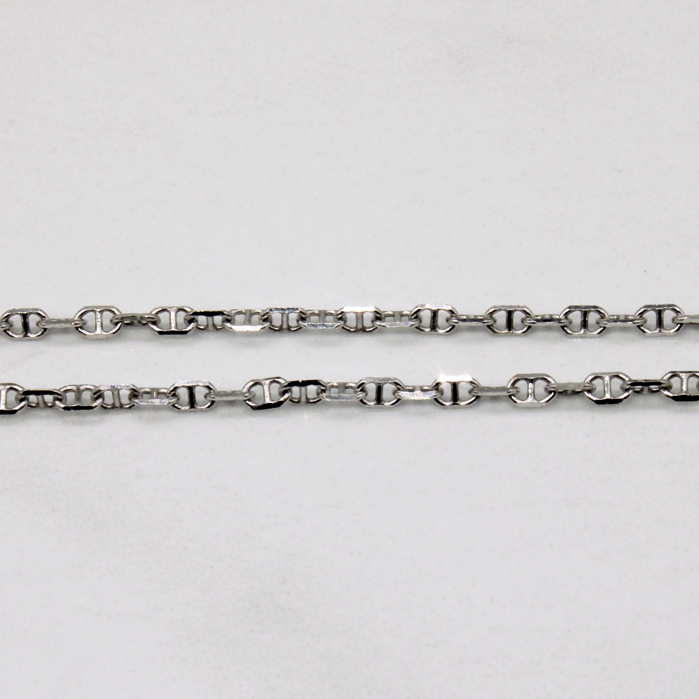 18k White Gold Anchor Link Chain | 16" |