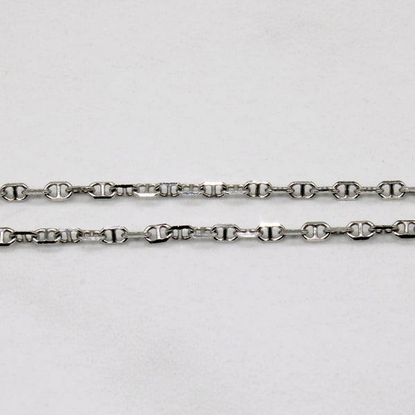 18k White Gold Anchor Link Chain | 16