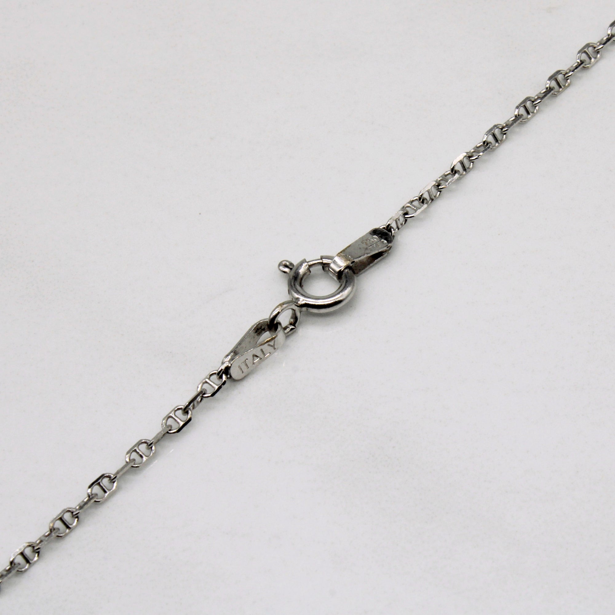 18k White Gold Anchor Link Chain | 16