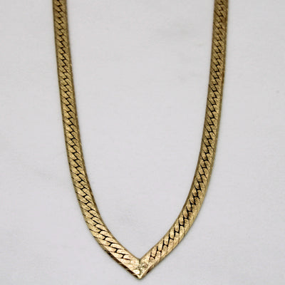 10k Yellow Gold Pointed Chain | 17