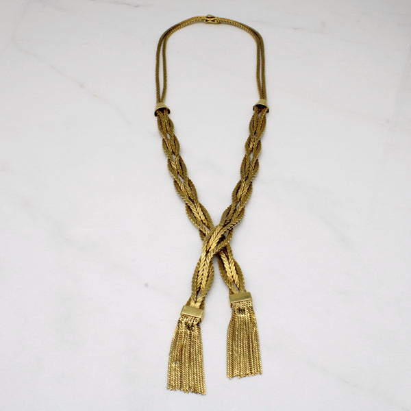 18k Yellow Gold Woven Necklace | 17