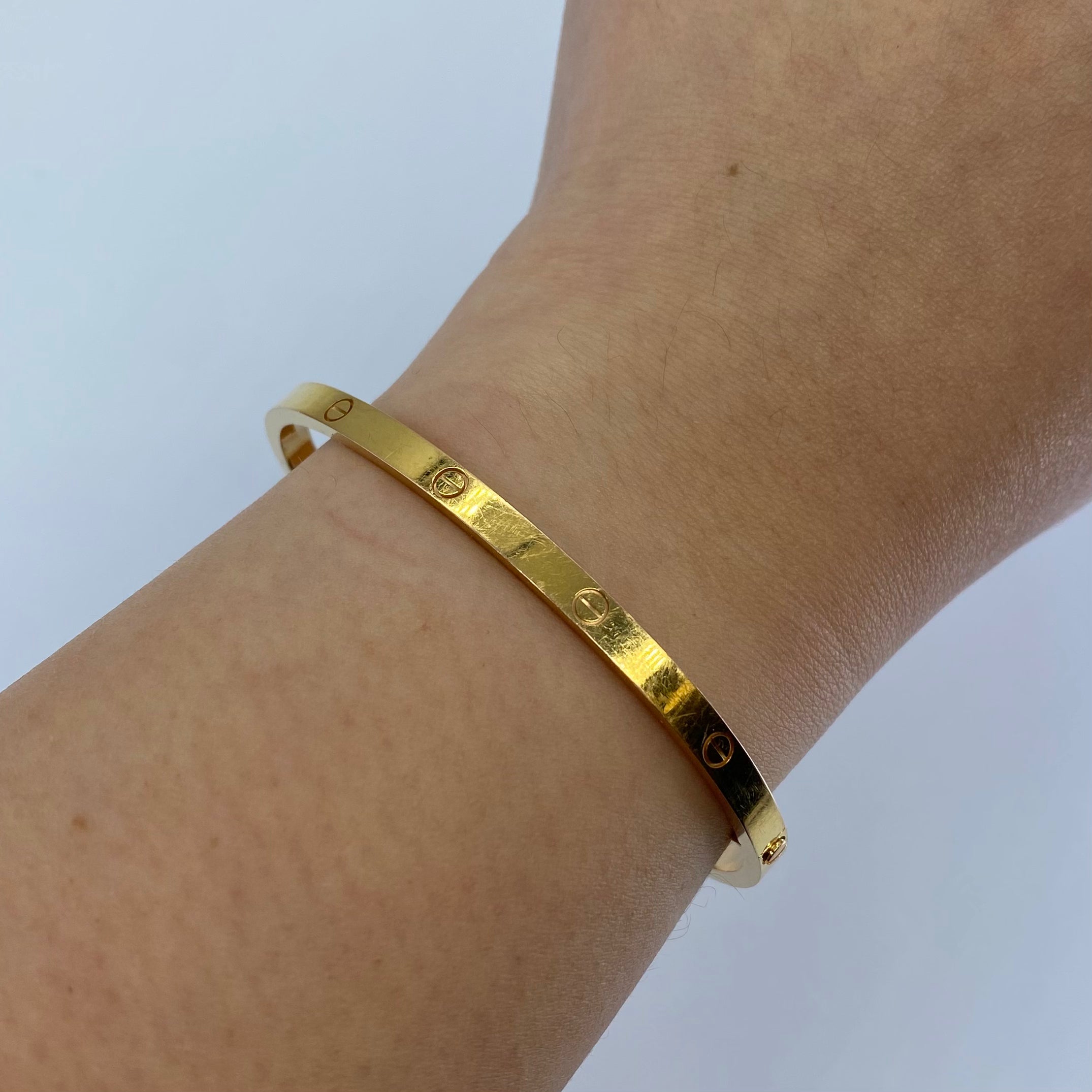 'Cartier' Love Bracelet in Yellow Gold | Small Model | 18k | Size 18