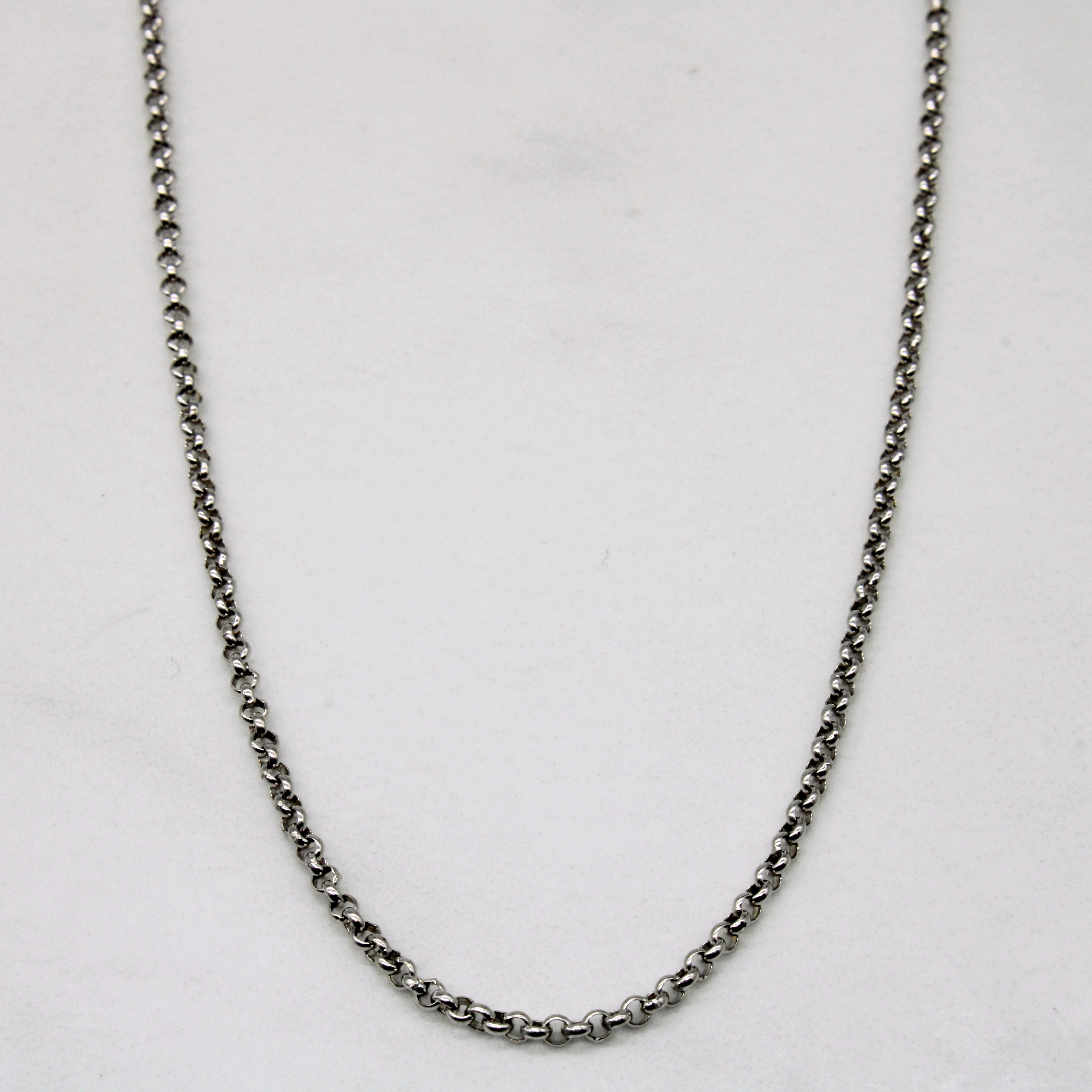 14k White Gold Circle Link Chain | 28" |