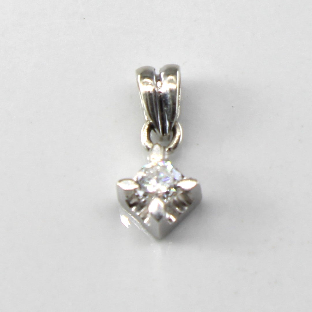 Claw Set Solitaire Diamond Pendant | 0.13ct |
