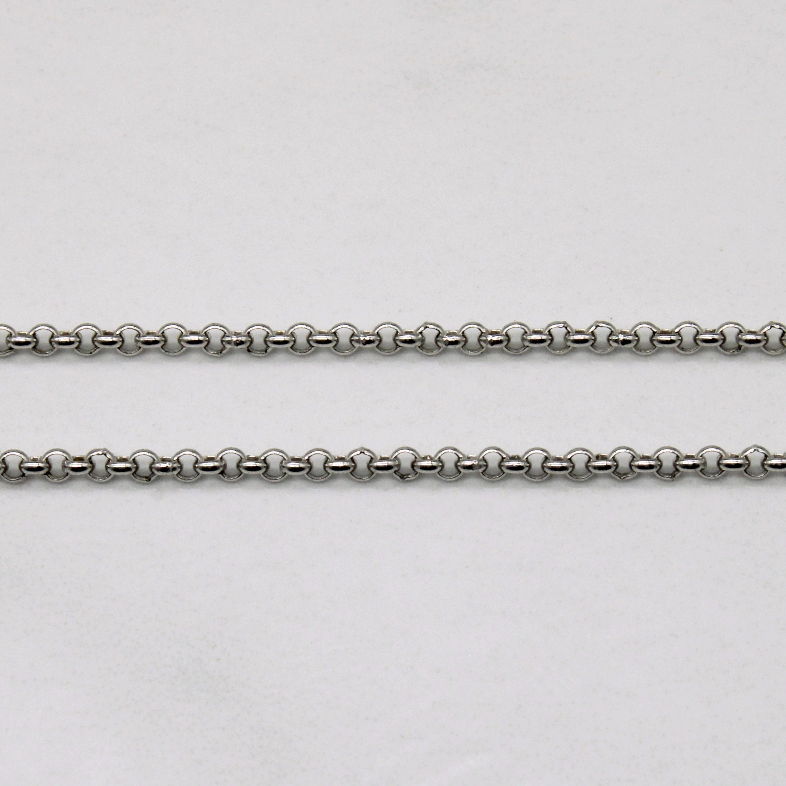 14k White Gold Circle Link Chain | 28" |