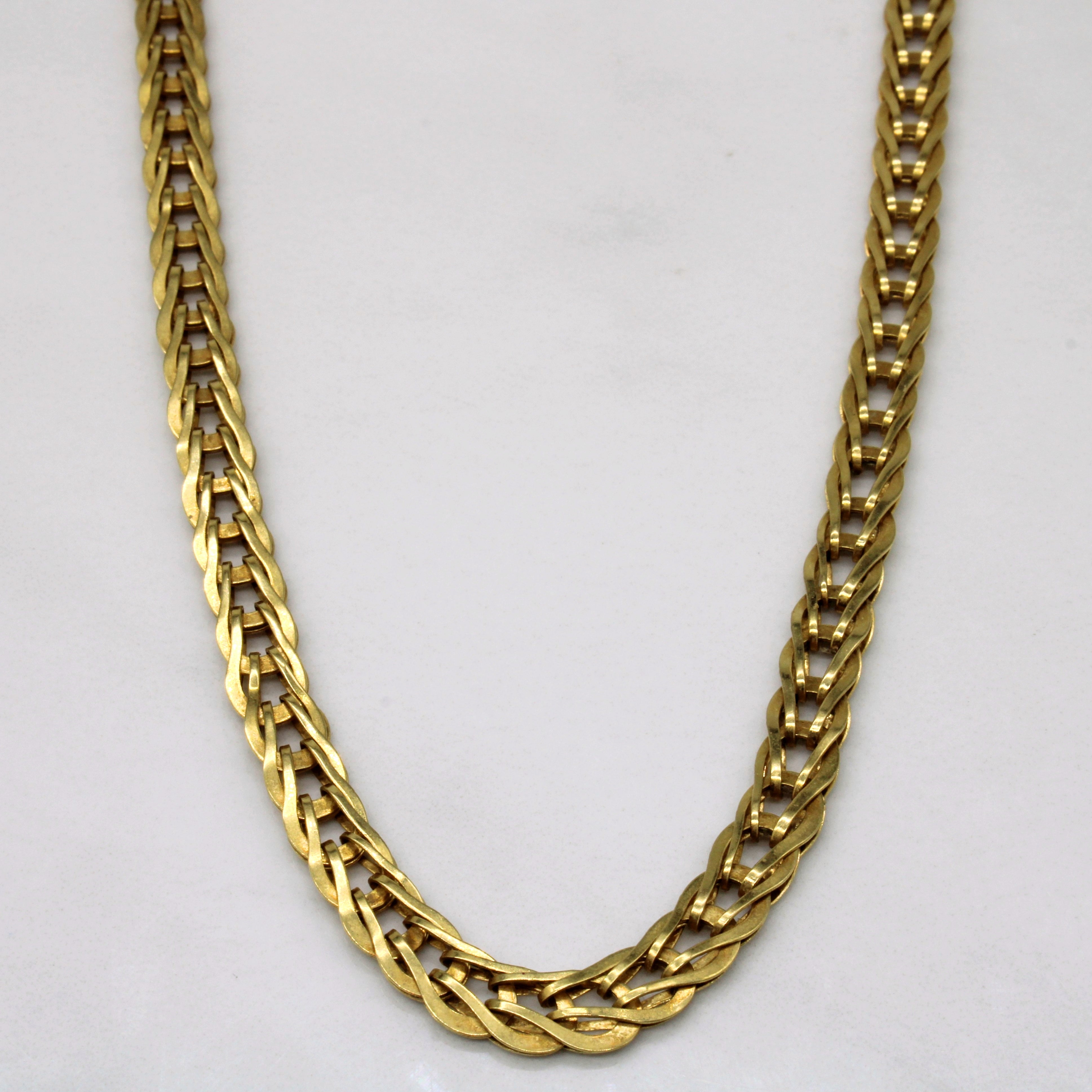 18k Yellow Gold Flat Link Chain | 19" |