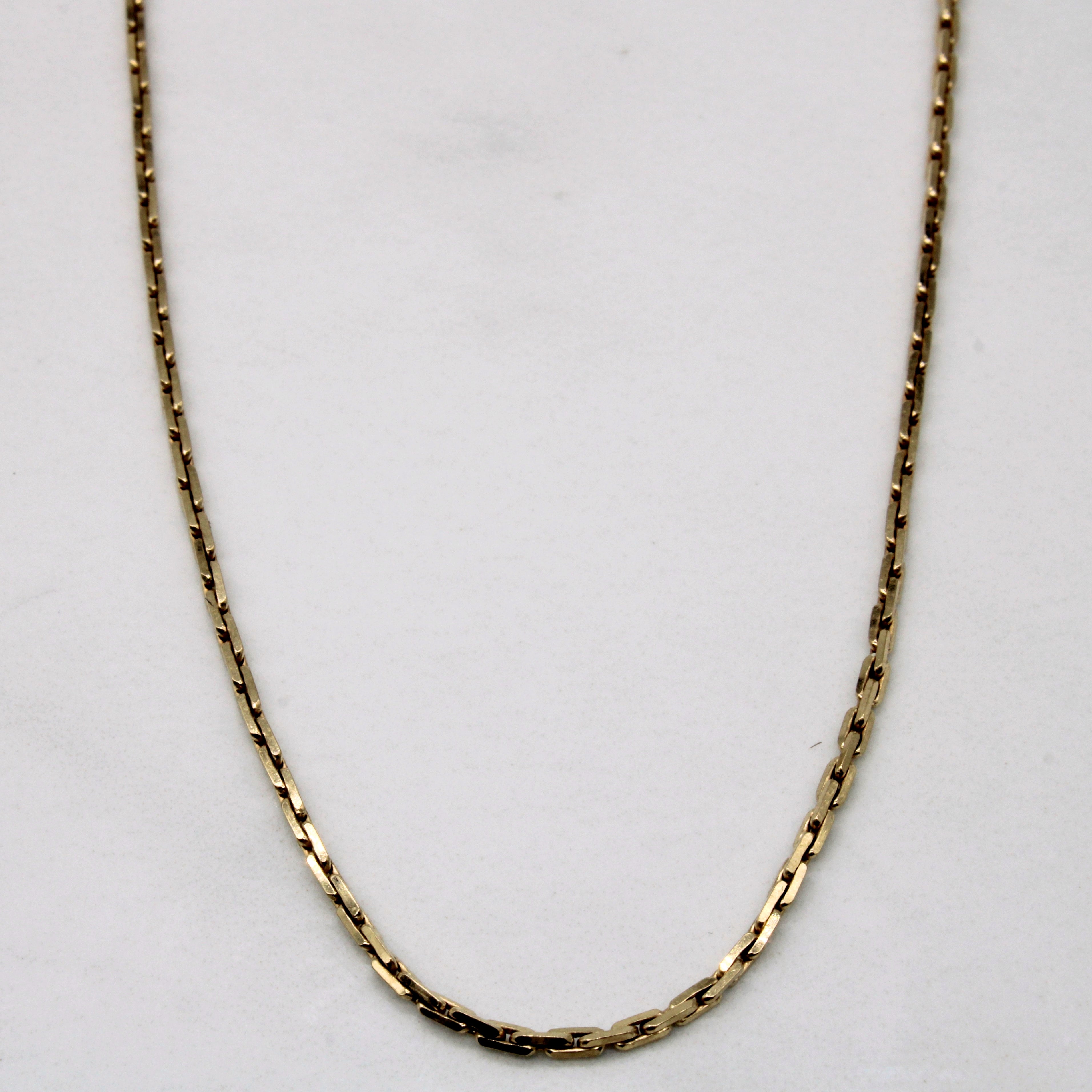 10k Yellow Gold Elongated Box Chain | 22" |