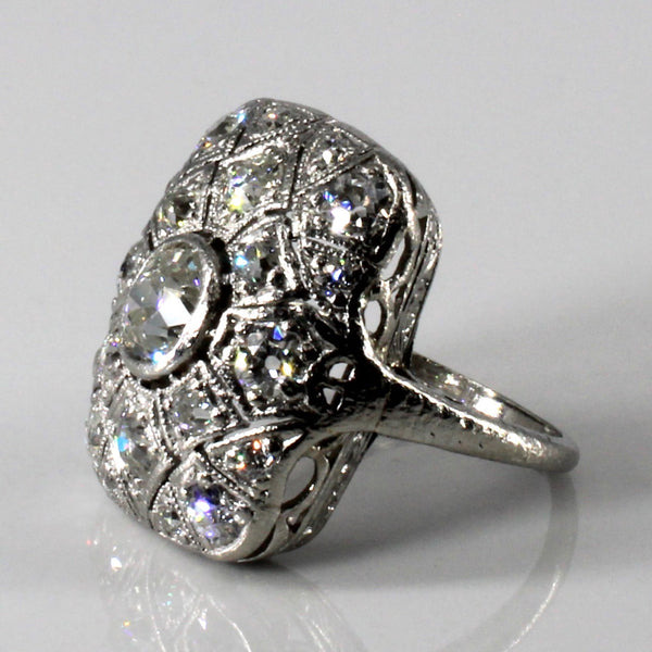 Art Deco Diamond Engagement Ring | 1.47ctw | SZ 4.5 |