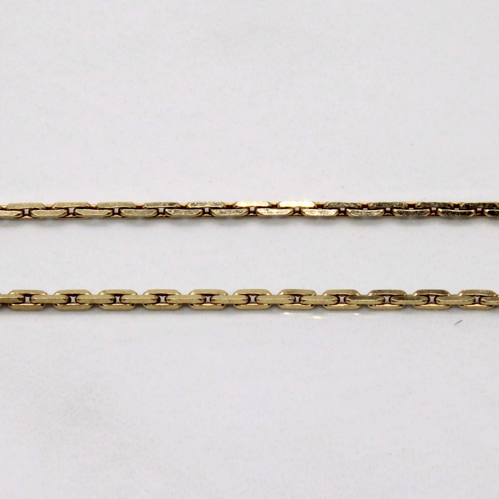 10k Yellow Gold Elongated Box Chain | 22