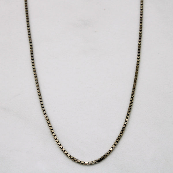 18k White Gold Box Link Chain | 24