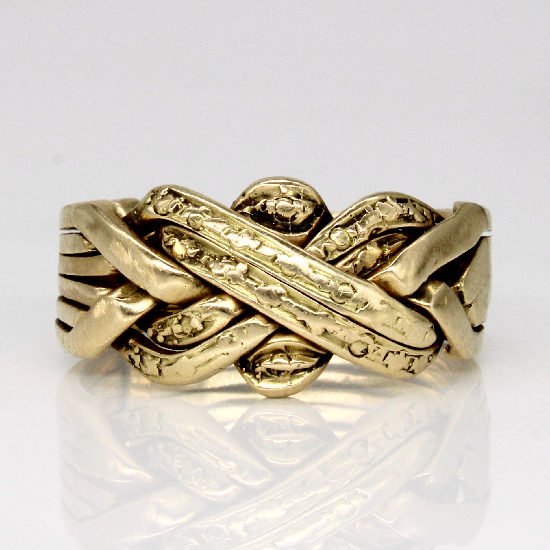 14k Yellow Gold Solved Puzzle Ring | SZ 8.5 |