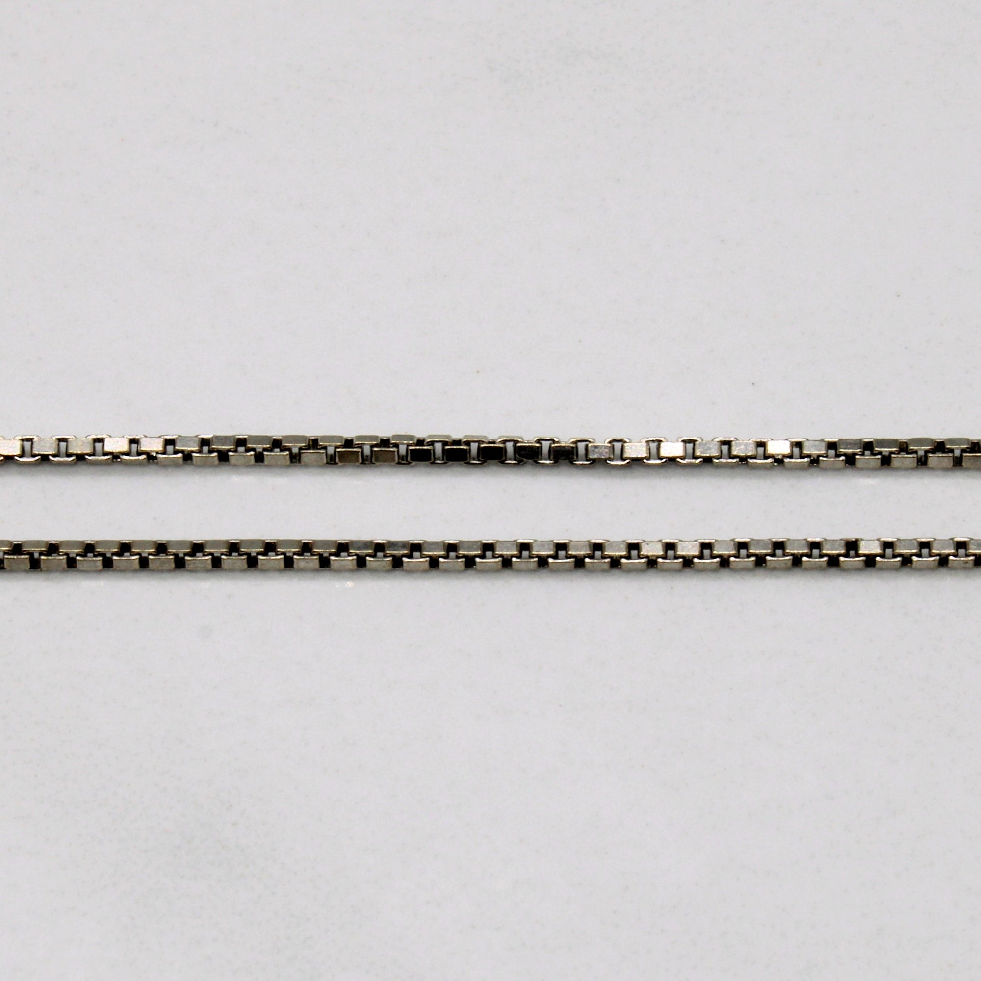 18k White Gold Box Link Chain | 24