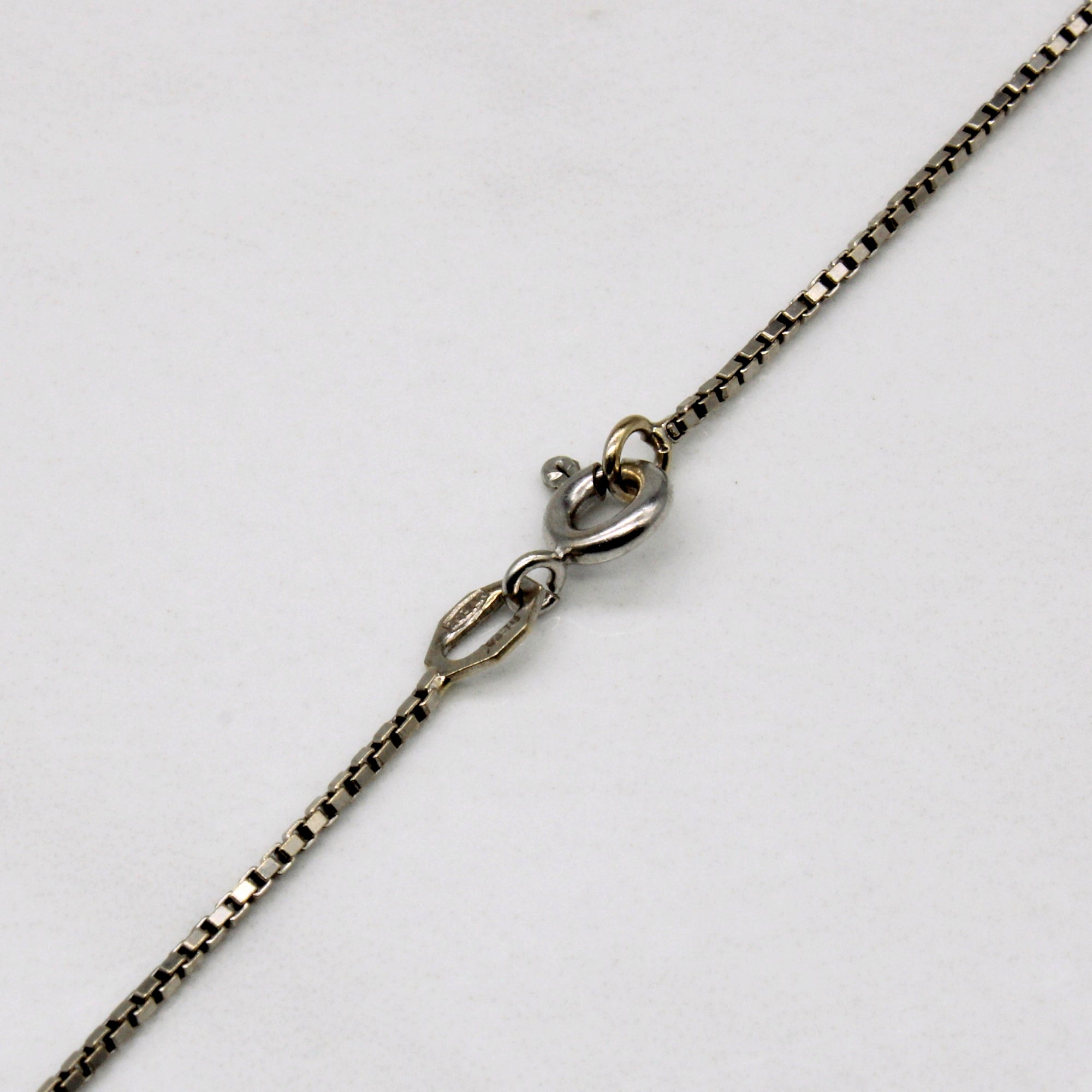 18k White Gold Box Link Chain | 24