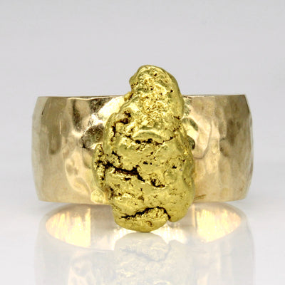 14k Yellow Gold and Gold Nugget Ring | SZ 9.75 |