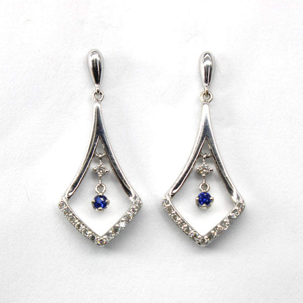 Diamond & Sapphire Dangle Earrings | 0.28ctw | 0.12ctw |