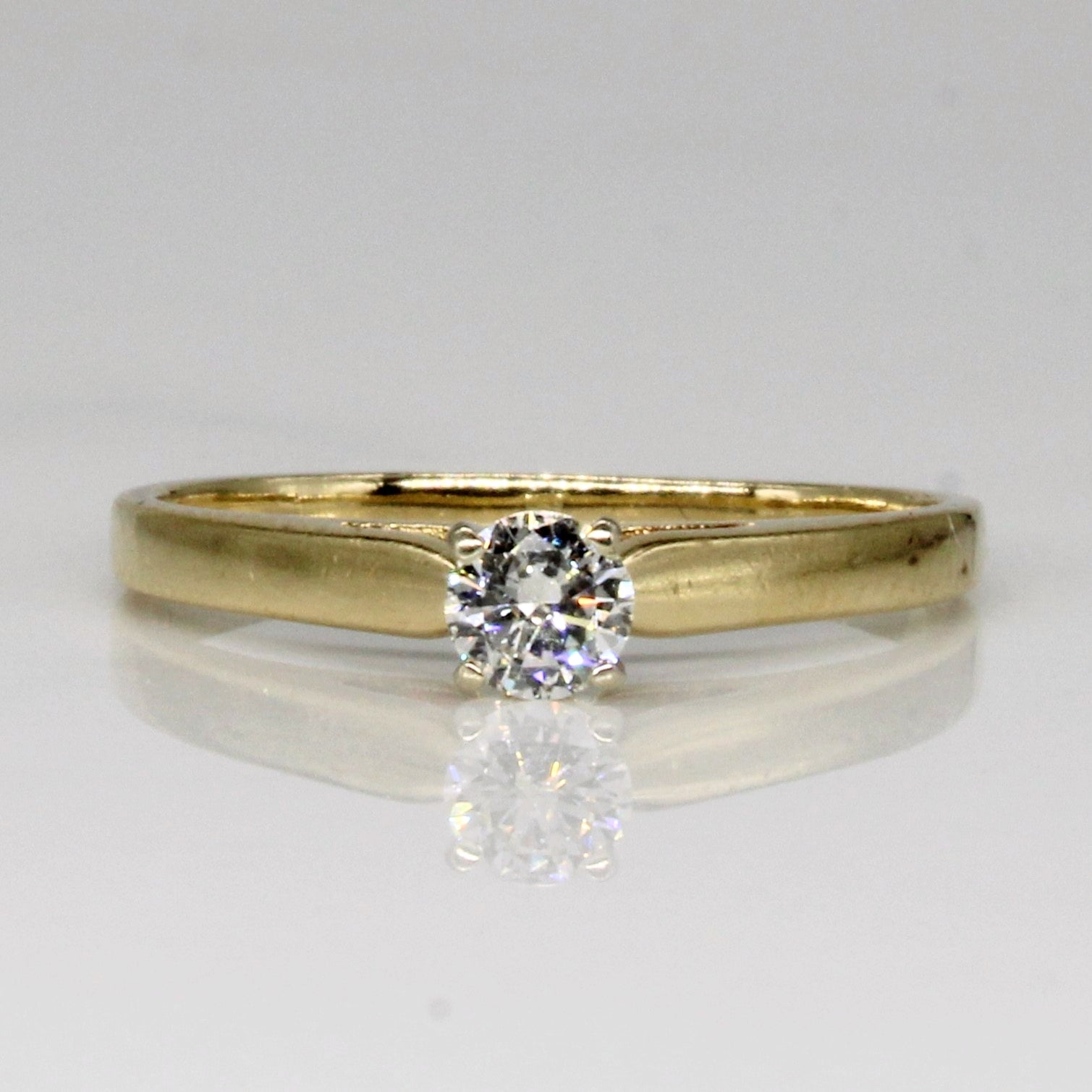 Cathedral Set Diamond Solitaire Ring | 0.22ct | SZ 6.5 |