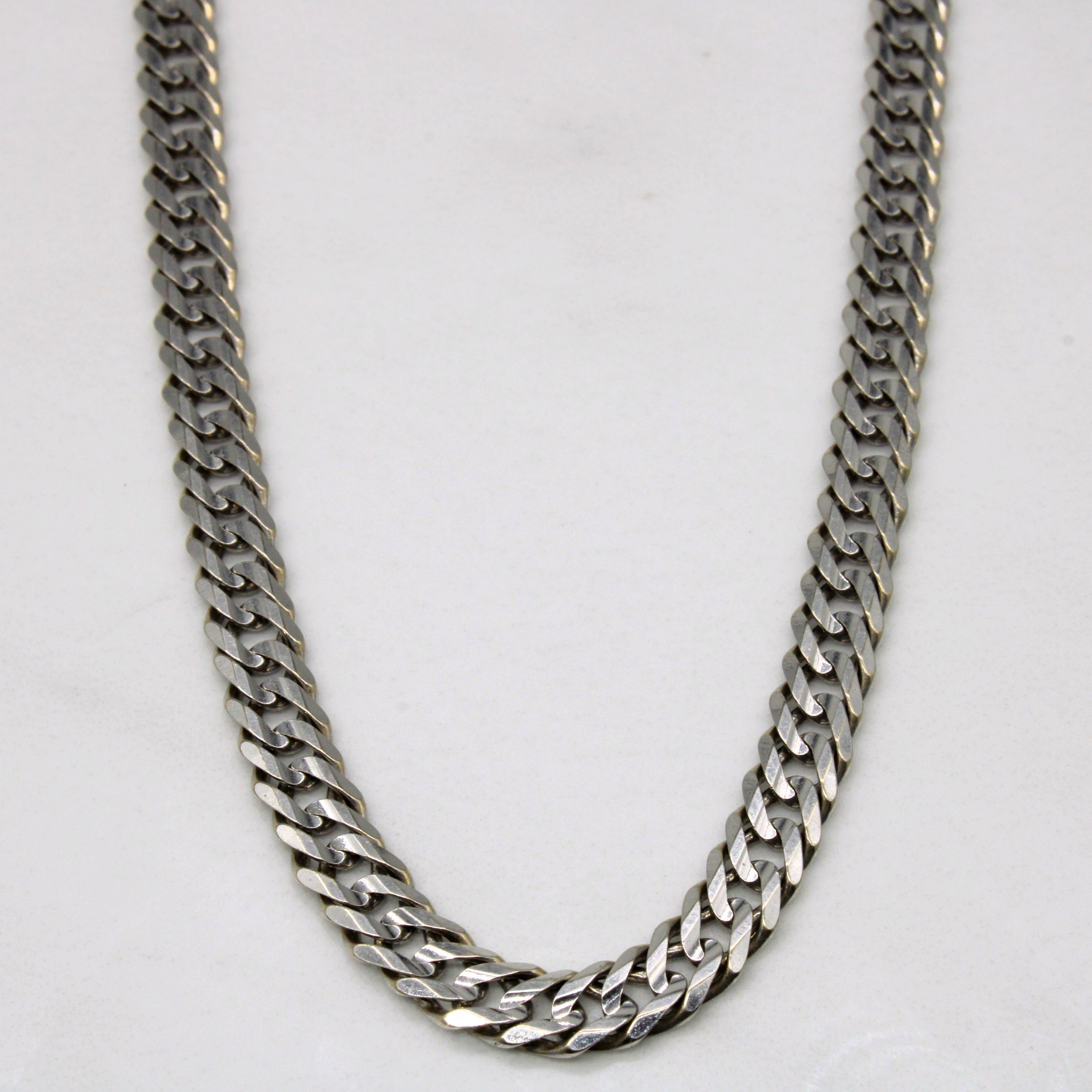 14k White Gold Cuban Link Chain | 22" |