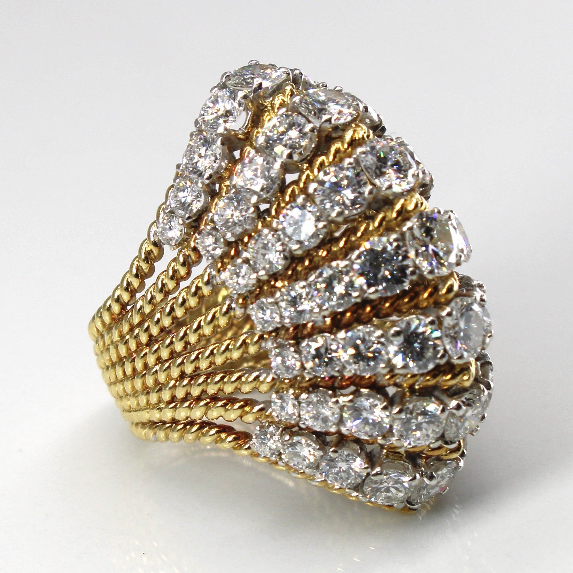 Multi Row Diamond Dome Ring | 6.63ctw | SZ 6 |