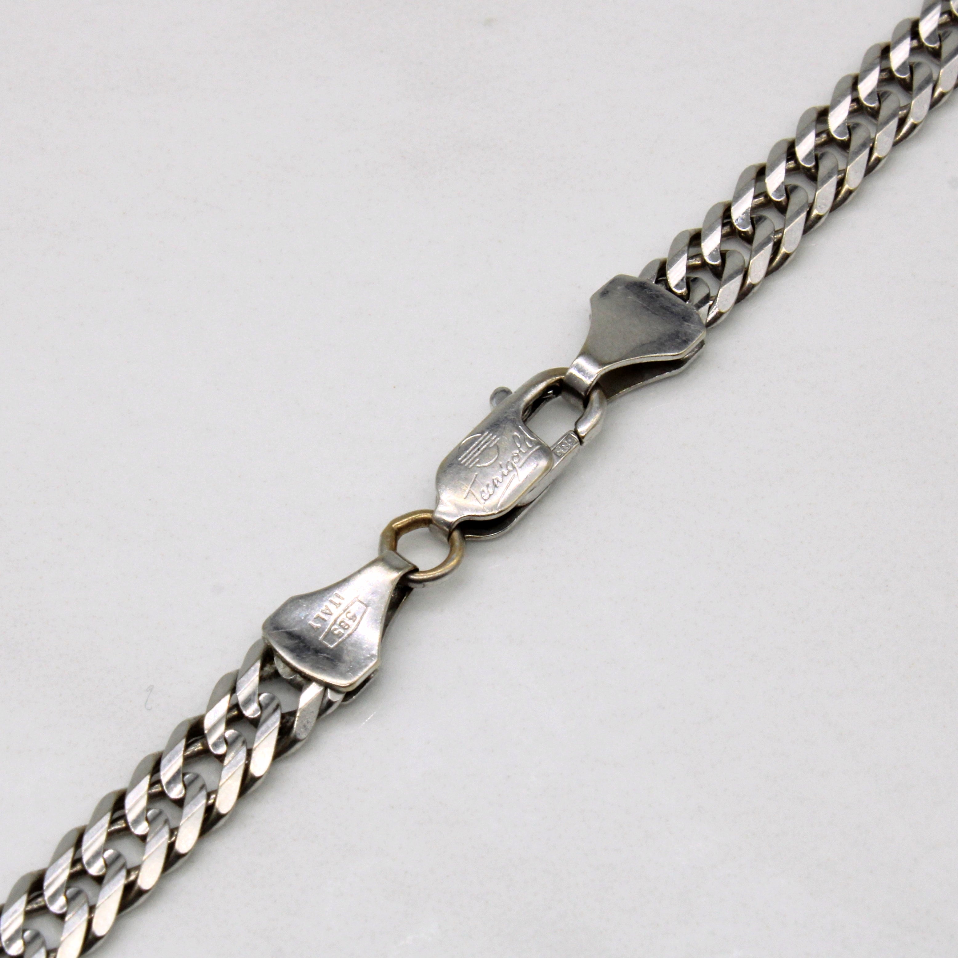 14k White Gold Cuban Link Chain | 22" |