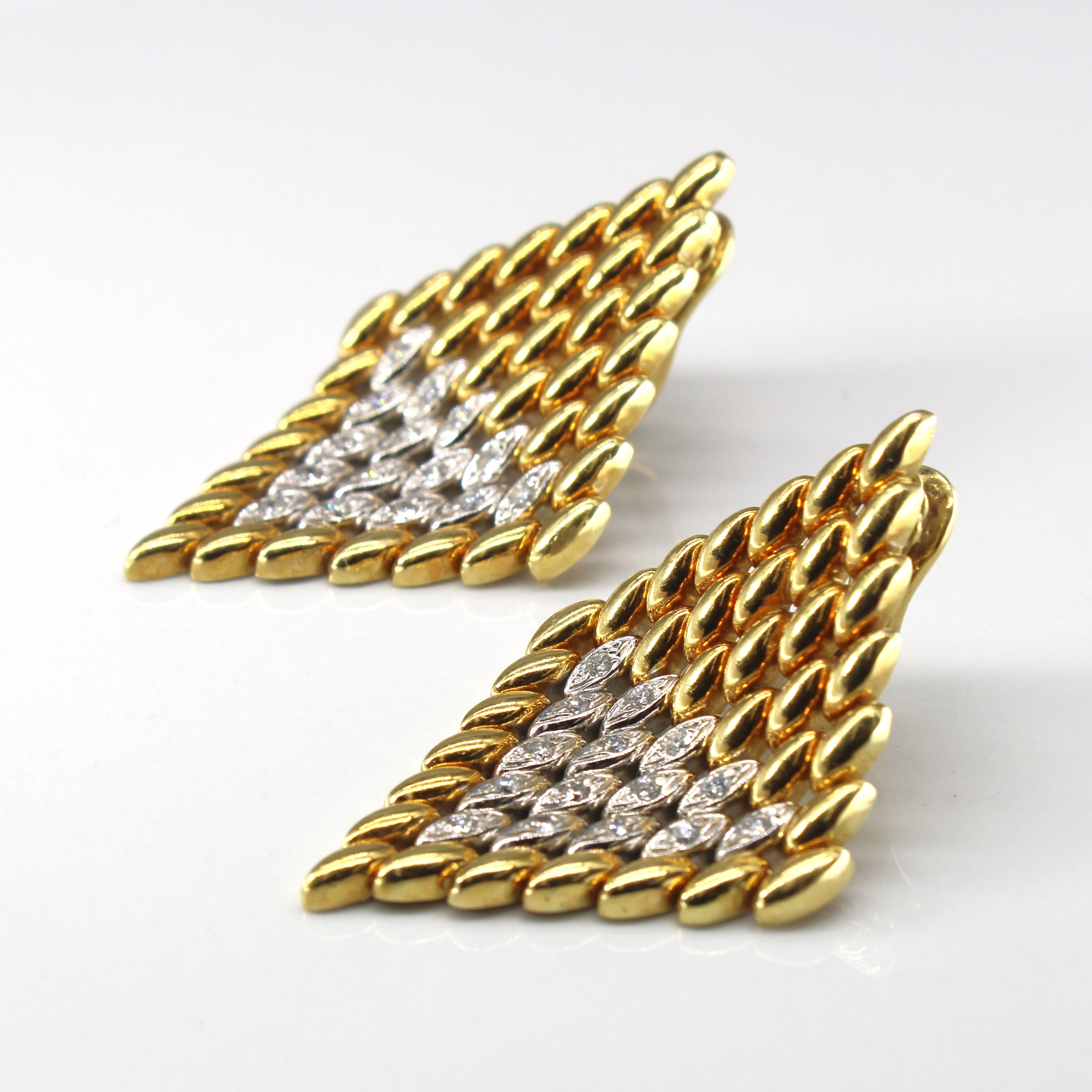 Textured Diamond Dangle Clip On Earrings | 0.60ctw |