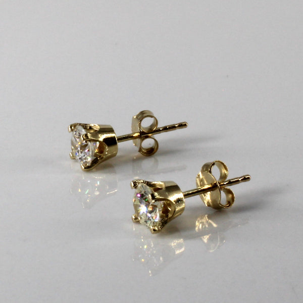 Solitaire Diamond Stud Earrings | 0.84ctw |