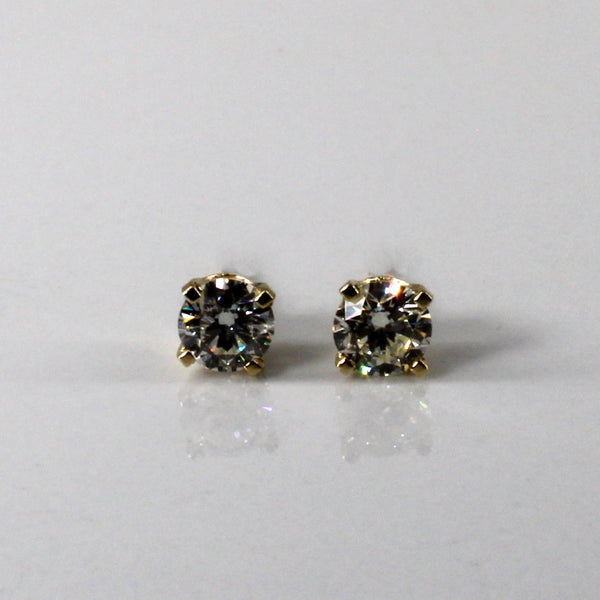 Solitaire Diamond Stud Earrings | 0.84ctw |
