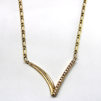 Chevron Diamond Necklace | 0.30ctw | 19