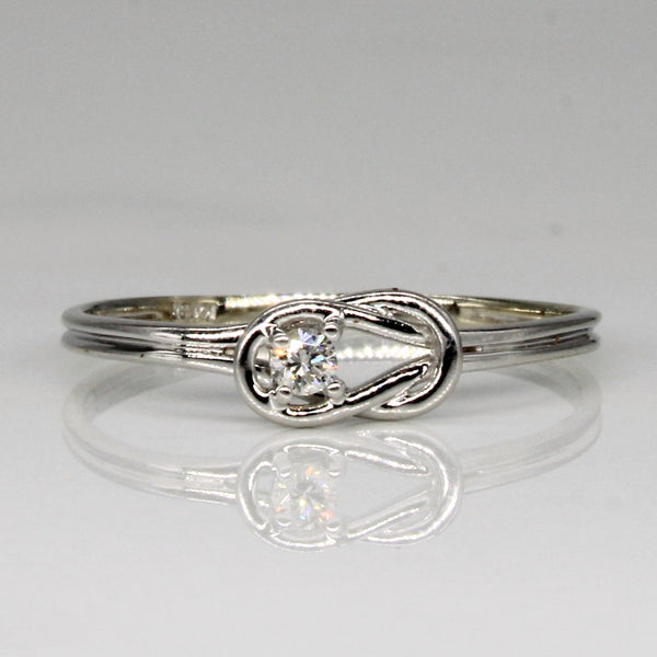 Solitaire Diamond Knot Ring | 0.05ct | SZ 8.25 |