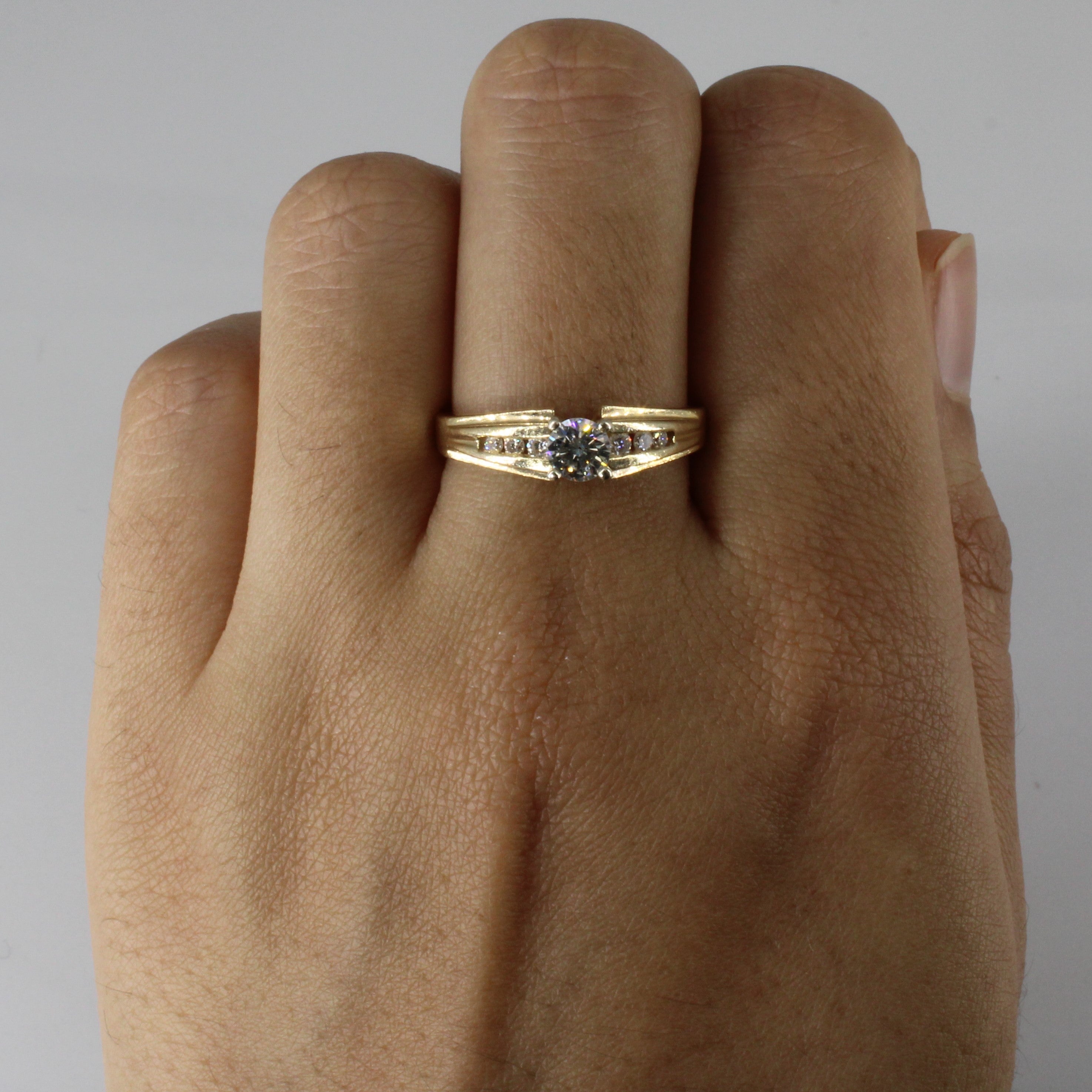 Solitaire with Accents Diamond Ring | 0.47ctw | SZ 8 |