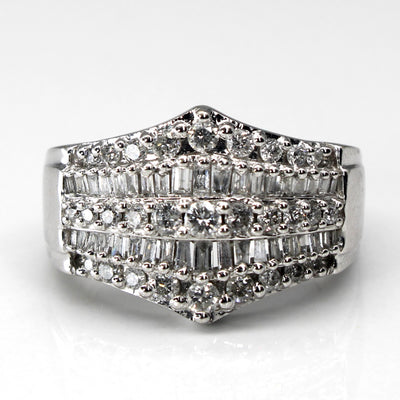 Cluster Diamond White Gold Ring | 0.77ctw | SZ 6.75 |