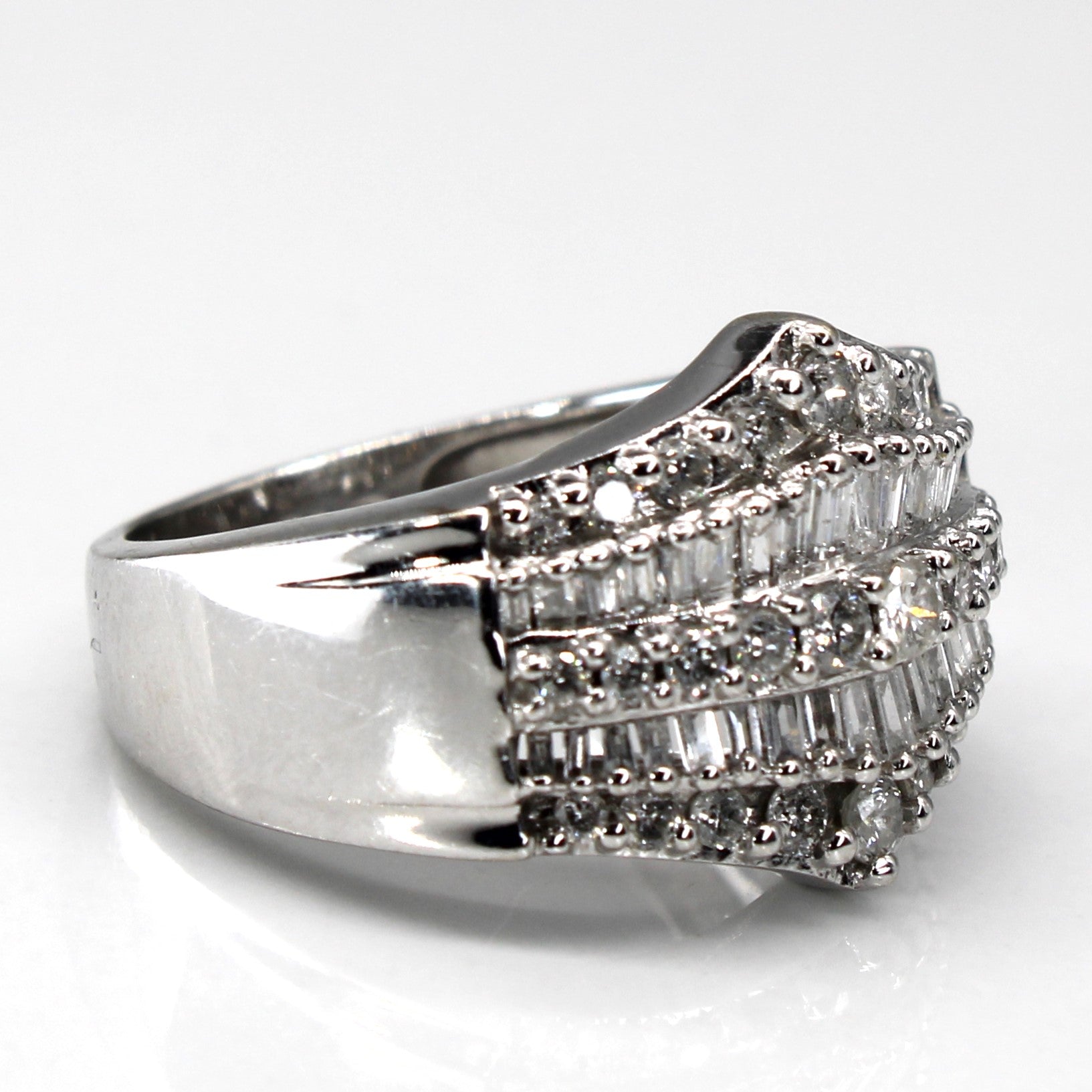 Cluster Diamond White Gold Ring | 0.77ctw | SZ 6.75 |