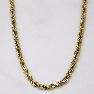 10k Yellow Gold Rope Chain | 24