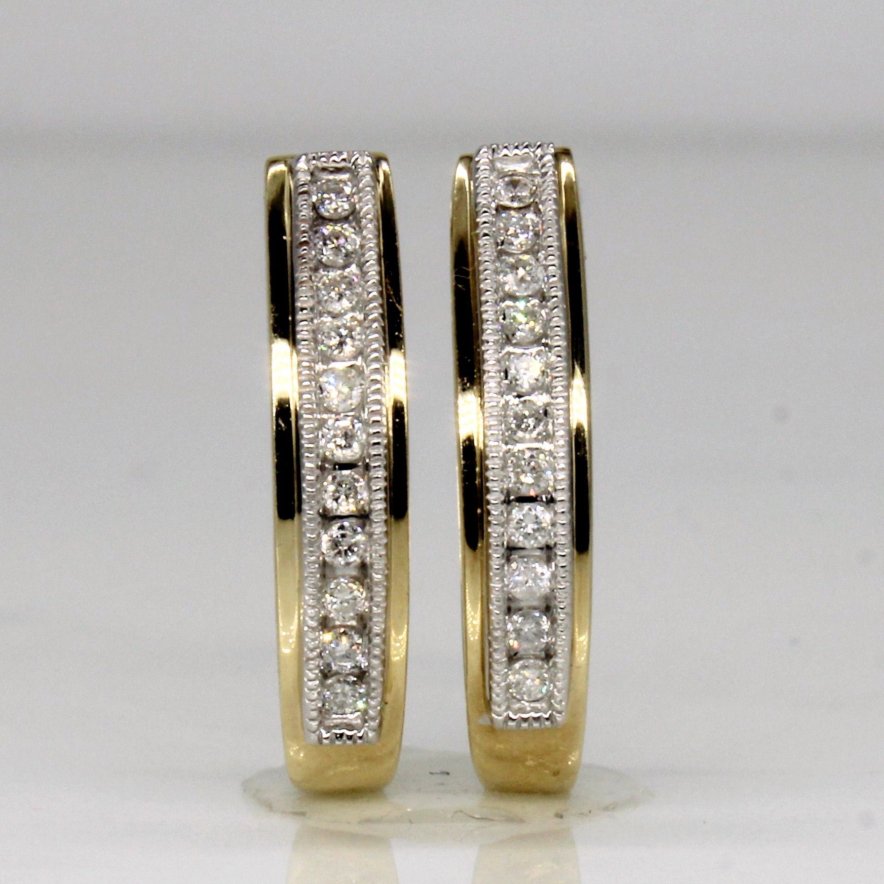 Diamond Oval Hoop Earrings | 0.22ctw |