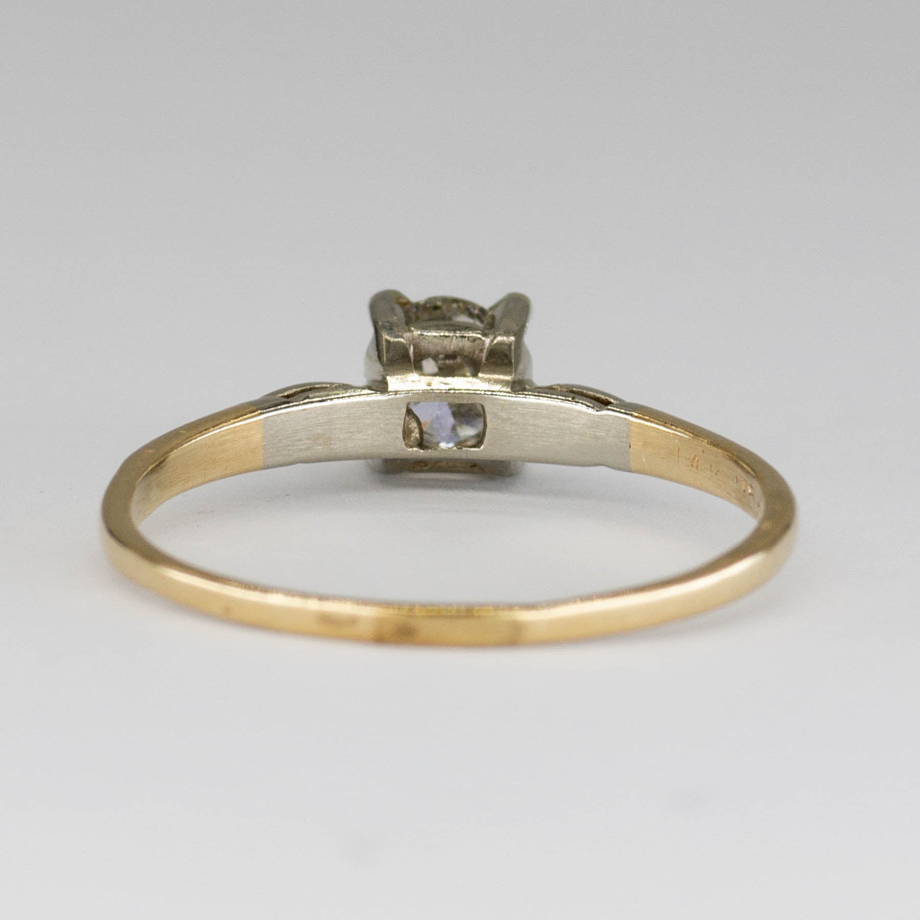 Bague de fiançailles en diamant taille ancienne européenne | 0,46 ct | Taille 8,75 | 