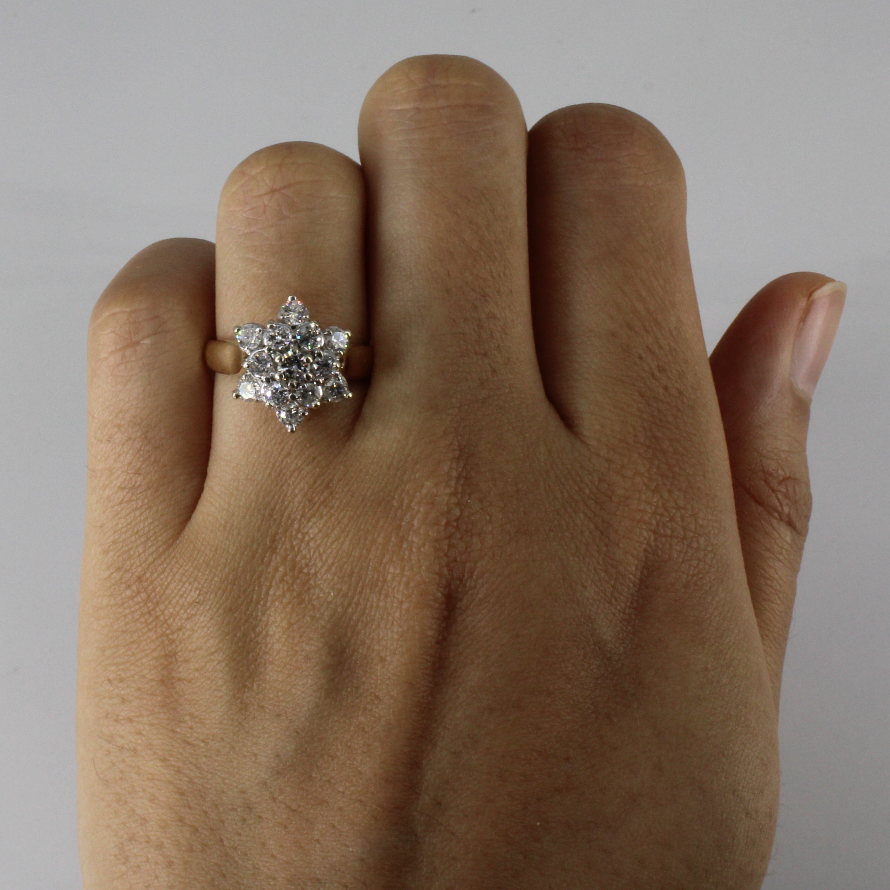 Cluster Diamond Cocktail Ring | 1.00ctw | SZ 6 |