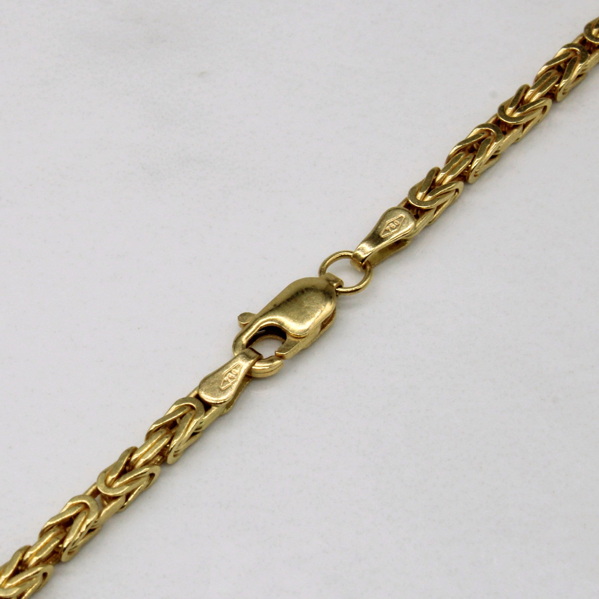 18k Yellow Gold Byzantine Link Chain | 24