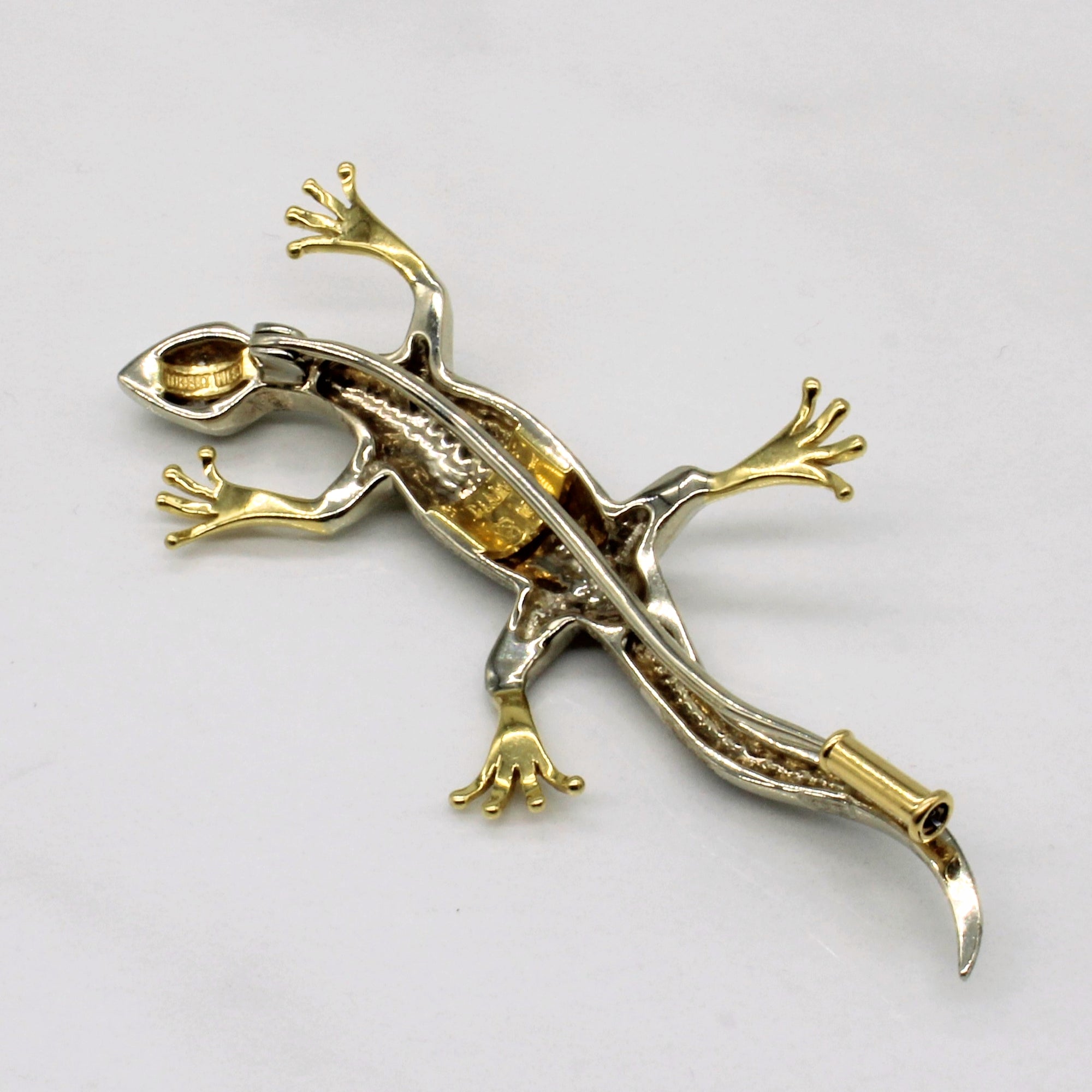 Diamond Gecko Brooch | 0.15ctw |