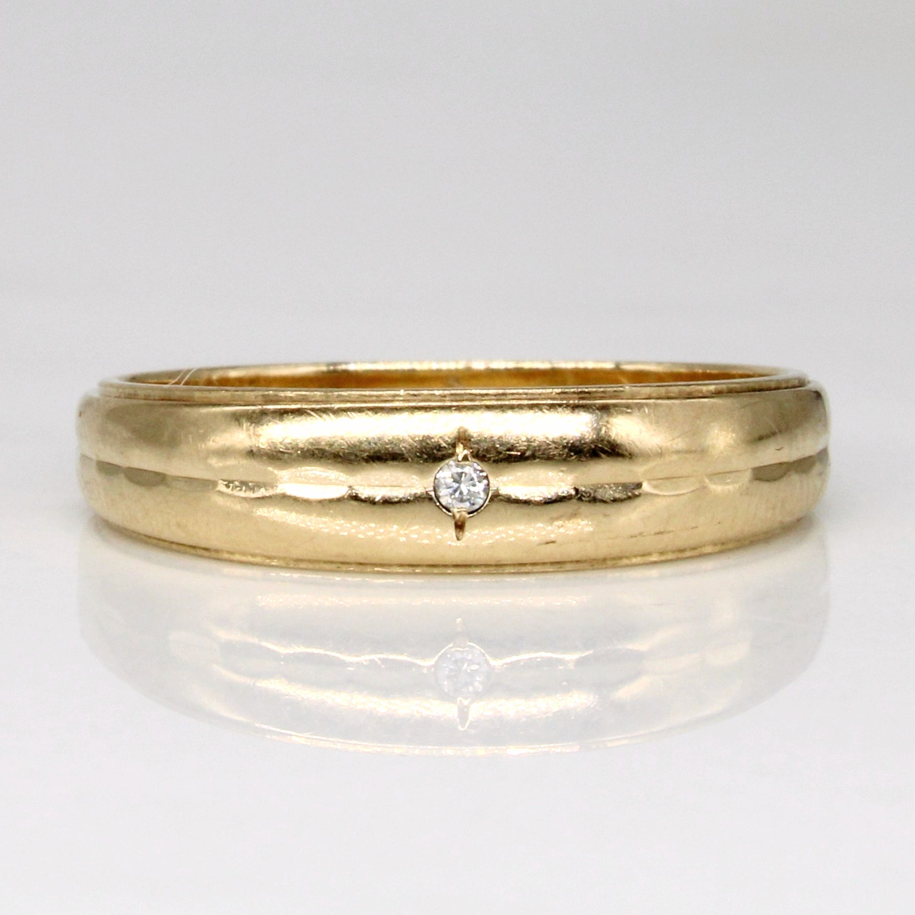 Bague sertie de diamants à fleur | 0,01 ct | Taille 8,25 |