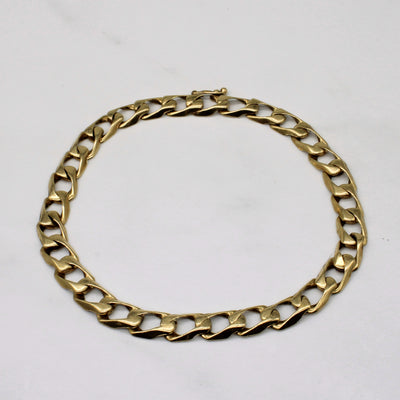 10k Yellow Gold Curb Link Bracelet | 9